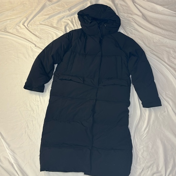 Adidas big baffle black down puffer parka coat size small - Picture 2 of 8